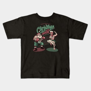 Holidays Fighting Jesus X Santa Claus by Tobe Fonseca Kids T-Shirt